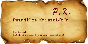 Petrács Krisztián névjegykártya